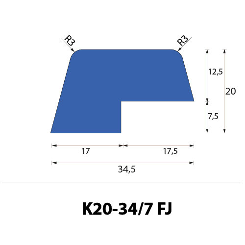 Glaslat meranti K20-34/7 FJ